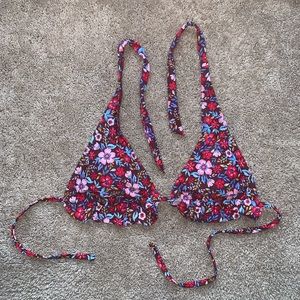 Floral Triangle Bikini Top